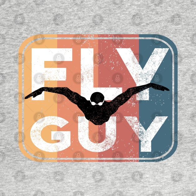 Retro Fly Guy Mens Swimming 1 by atomguy